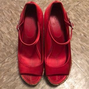 Chanel Size 5 1/2 Red Platforms